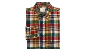 Band of Outsiders Olive Madras Shirt