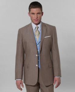 Brooks Brothers Irish Linen Regent Fit Suit in Tan