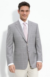 Canali Grey Plaid Wool Sportcoat
