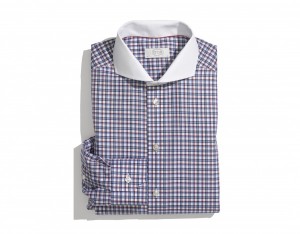Eton Contrast Collar Slim Fit Dress Shirt in Blue & Red