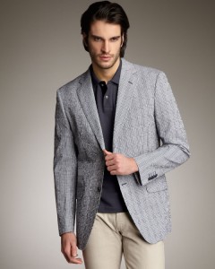 Etro Plaid Seersucker Blazer