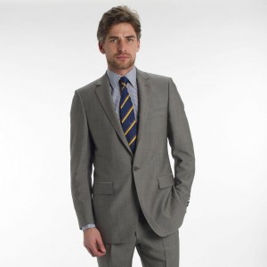 Gieves & Hawkes Solid Grey Single Button Suit