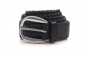 Gucci Woven Leather & Raffia Belt
