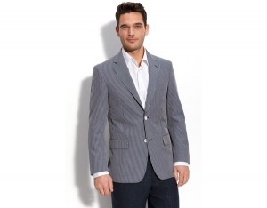 Ibiza Collection Blue Stripe Cotton Blazer