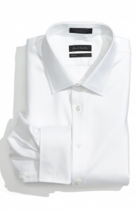 John W. Nordstrom Trim Fit Herringbone Tuxedo Shirt