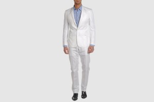 Just Cavalli White Cotton Blend Suit
