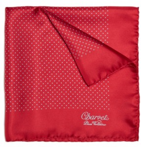 Charvet Silk Polkadot Pocket Square