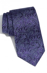 David Donahue Indigo Paisley Woven Silk Tie