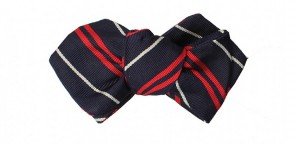 Drakes of London Woven Silk Repp Bow Tie in Blue & Red