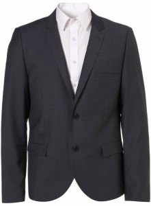 Topman Steel Blue Tonic Suit Jacket