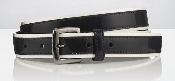 D&G Patent Striped Belt