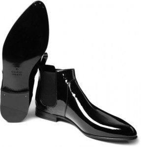 Gucci Patent Leather Chelsea Boots