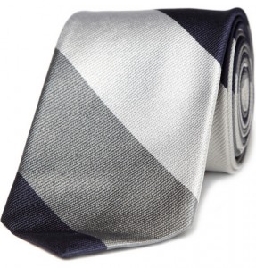J. Crew Silver Silk Striped Tie