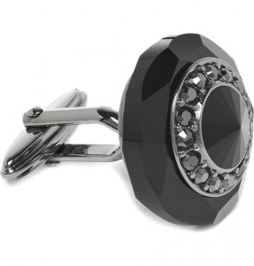 Lanvin Swarovski Crystal and Sterling Silver Cufflinks