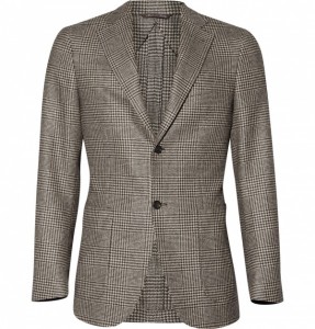 Canali Kei Prince of Wales Plaid Wool Blazer