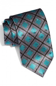 Ermenegildo Zegna Square Print Silk Tie