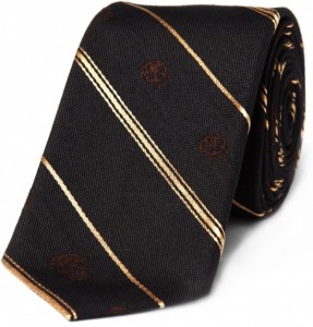 Alexander McQueen Striped Skull Tie