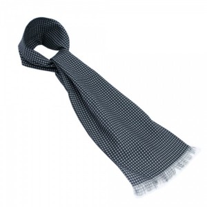 J Lindeberg Kellan Dot Silk Black Scarf