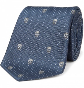 Alexander McQueen Skull Emblem Silk Tie