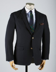 Norman Hilton Charter Navy Flannel Blazer