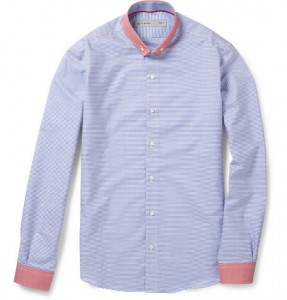 Etro Arles Contrast-Trim Striped Shirt