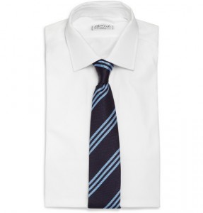 Drake’s Triple-Stripe Slim Woven Silk Tie