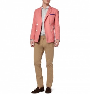 BEAMS Plus Double-Breasted Cotton-Twill Blazer