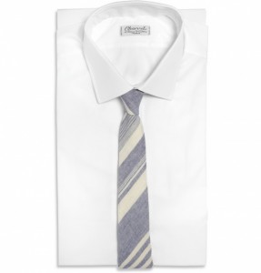 Alexander Olch Slim Striped Linen Tie