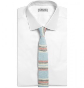 The Hill-Side Slim Stripe Cotton-Blend Chambray Tie