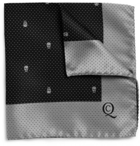 Alexander McQueen Skull-Patten Silk Pocket Square