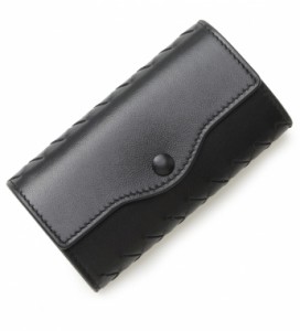 Bottega Veneta Black Leather Key Case