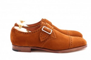 Edward Green Tobacco Suede ‘Arlington’ Single Monk Strap Shoe