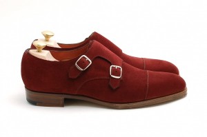 Edward Green MTO Burgundy Suede Double Monk