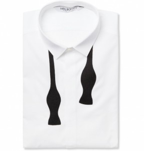 Neil Barrett Bow-Tie Printed Slim-Fit Cotton Shirt