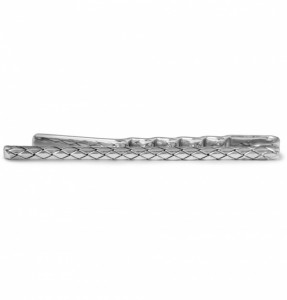 Bottega Veneta Engraved Silver Tie Clip