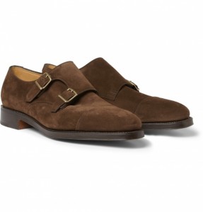 John Lobb “William” Suede Monk-Strap Shoe