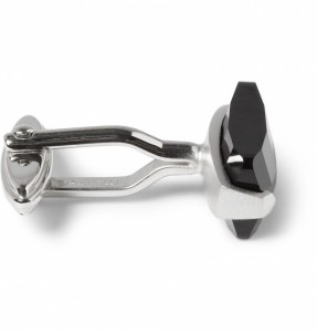 Lanvin Crystal Rhodium-Plated Cufflinks