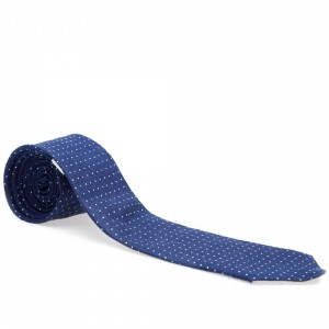 The Hill-Side Linen Indigo Discharge Print Pointed Tie